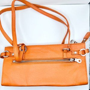 Wilsons Leather Maxima Orange Clutch Purse 10”